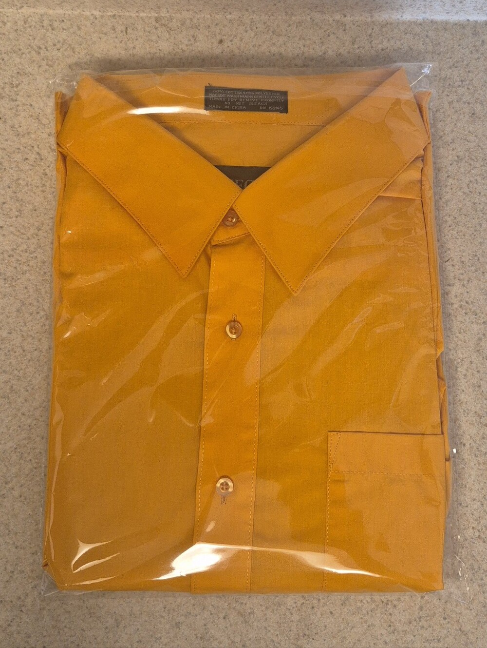 OMEGA Italy Men's 3XL Orange Cotton Blend Button-Up Long Sleeve Dress Shirt